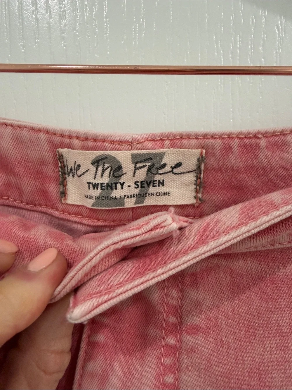 NWOT Free People We The Free Float On Flare Jeans Womens Size 27 Prairie Pink